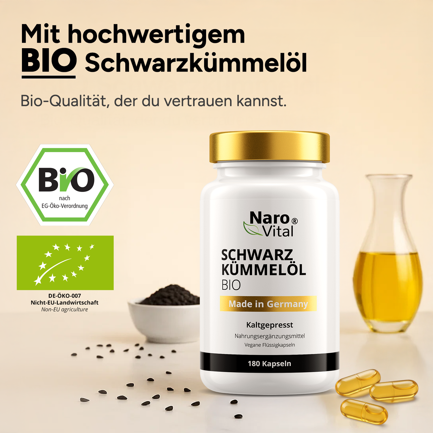 Bio Schwarzkümmelöl Kapseln