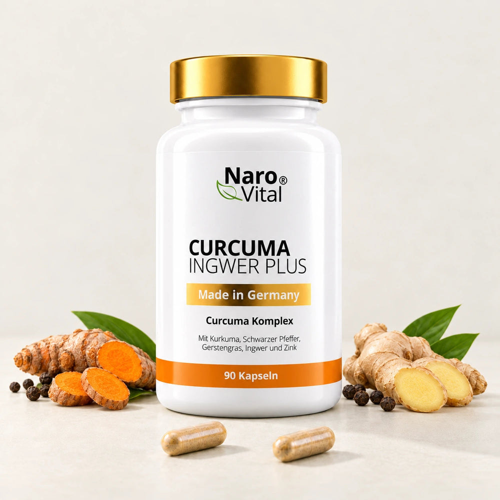 Curcuma Ingwer Plus – Kurkuma Kapseln – NaroVital Produktbild
